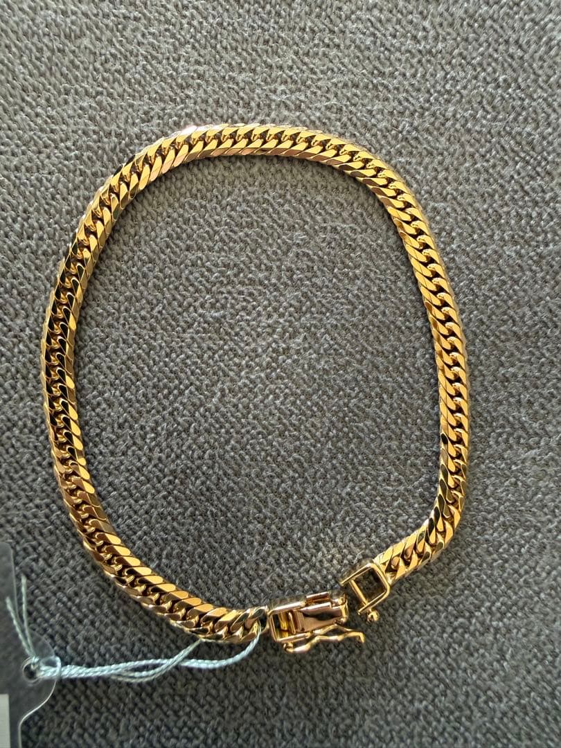 K18イエローゴールド 6面カットダブル喜平ブレスレット 18cm 10.3g