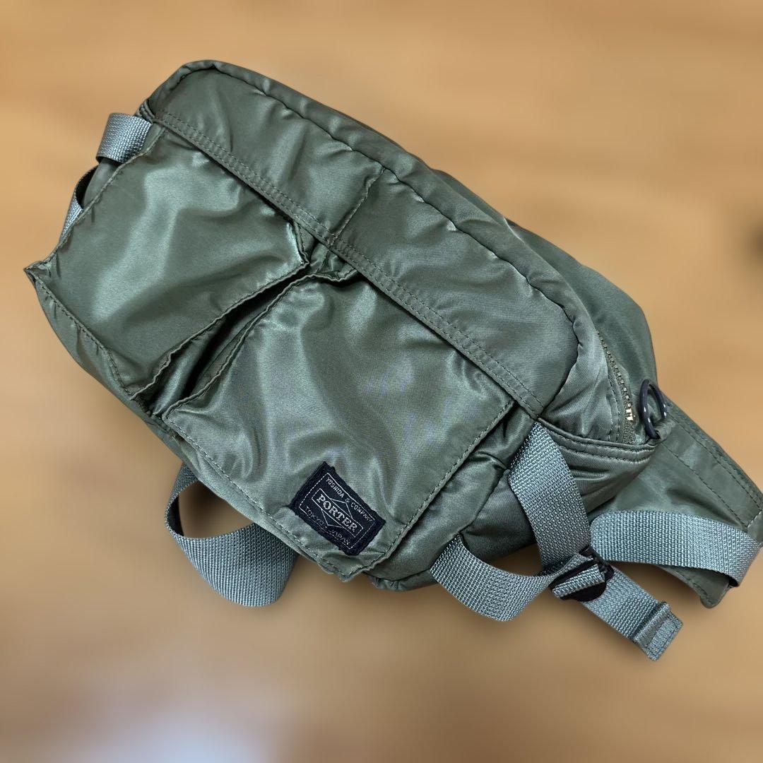 3way ポーター タンカー　セージグリーン　ボディバッグ　ウエストバッグ