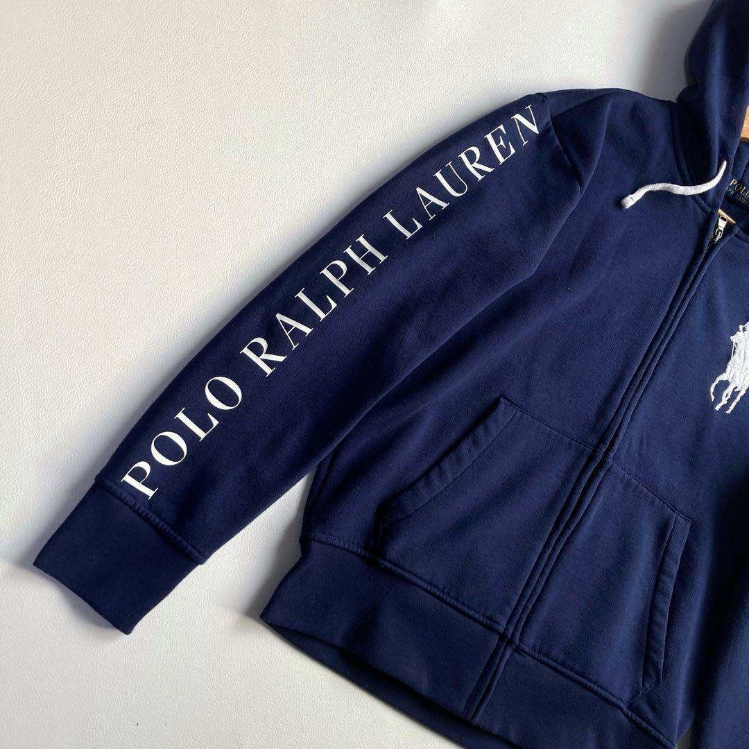 極美品 ポロラルフローレン ジップパーカー ビッグポニー刺繍 ロゴ