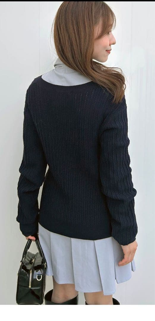 snidel シャツコンビチュニック ネイビー - メルカリ