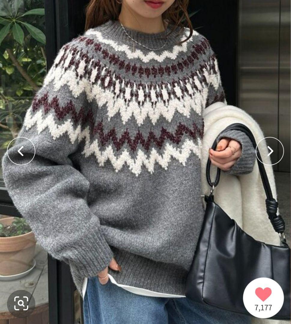 DISCOAT　求心柄オーバーニット【ユニセックス】