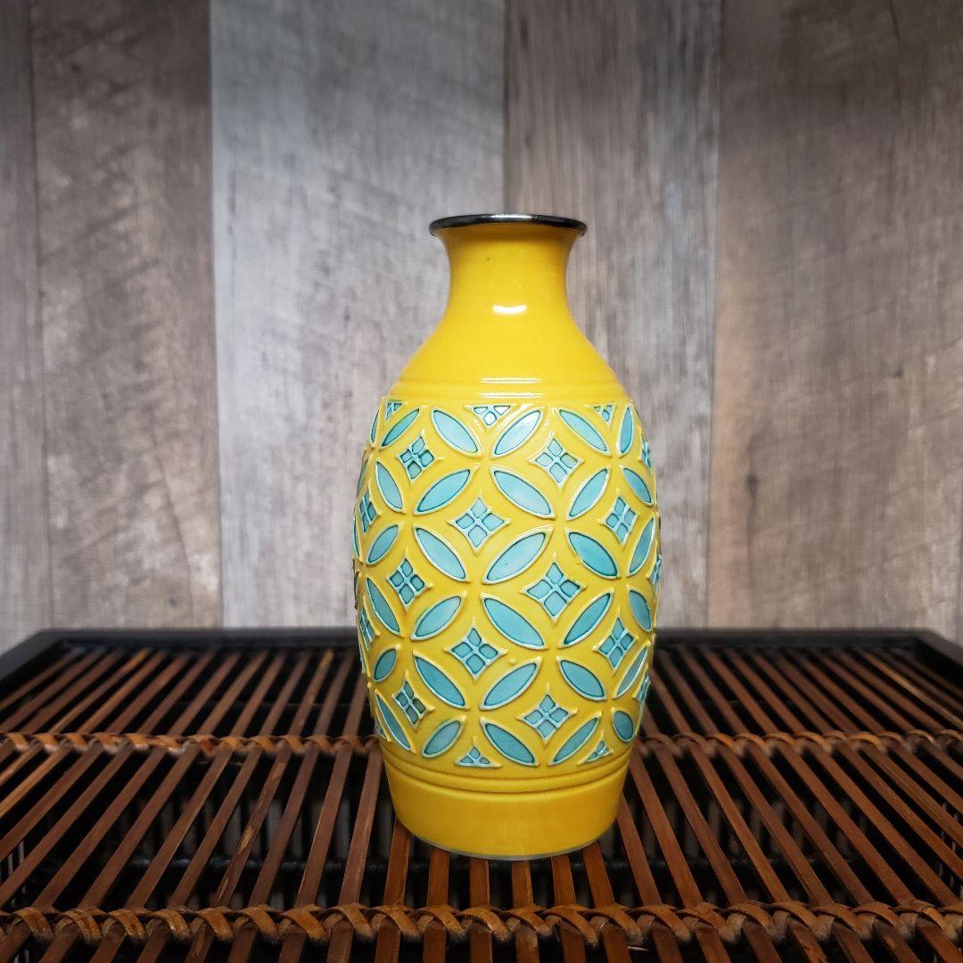 12点セット】永楽焼/黄交趾/酒器揃/徳利一対/酒盃十客/内銀張/骨董