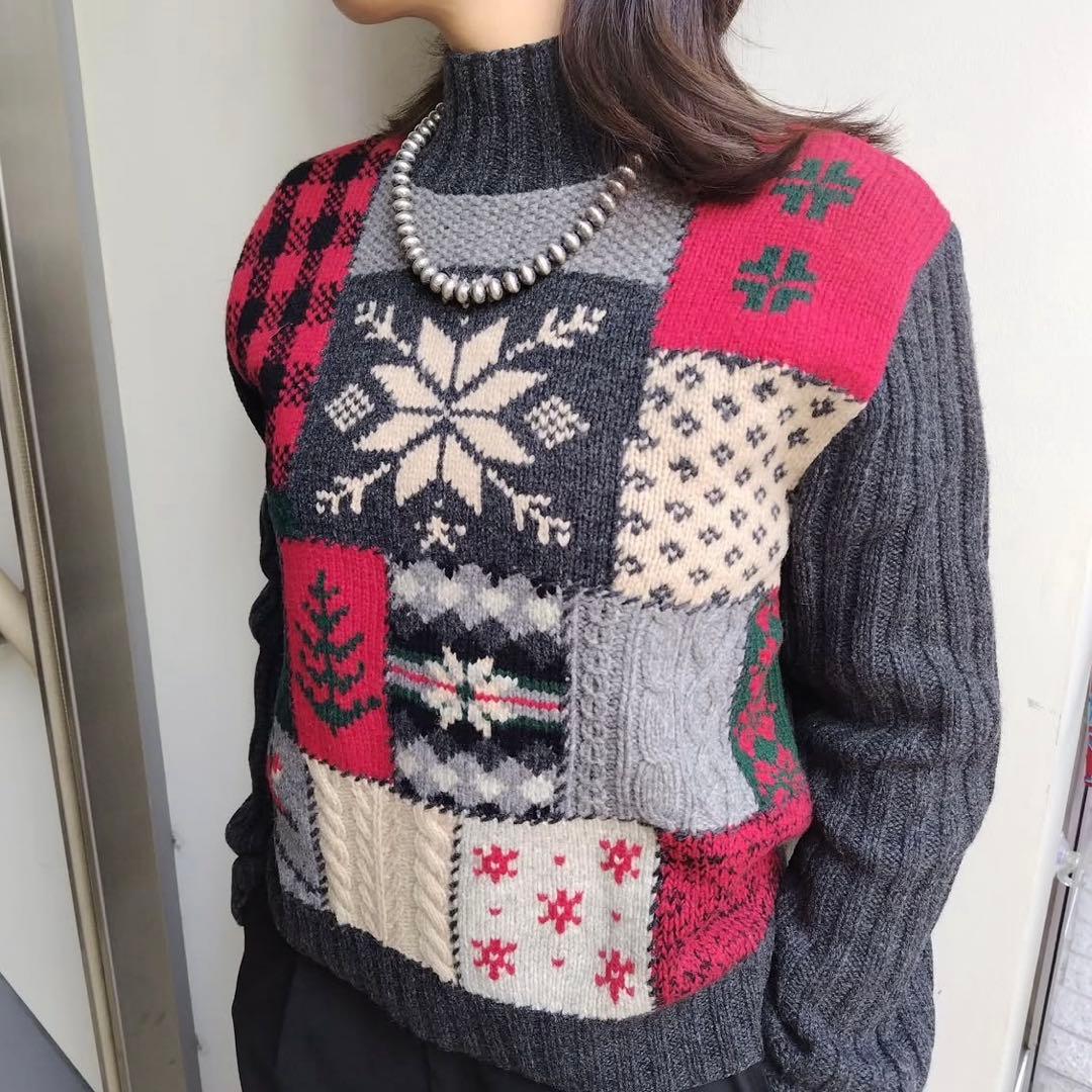 チロ様　Ralph Laurenパッチワーク ノルディック ニット