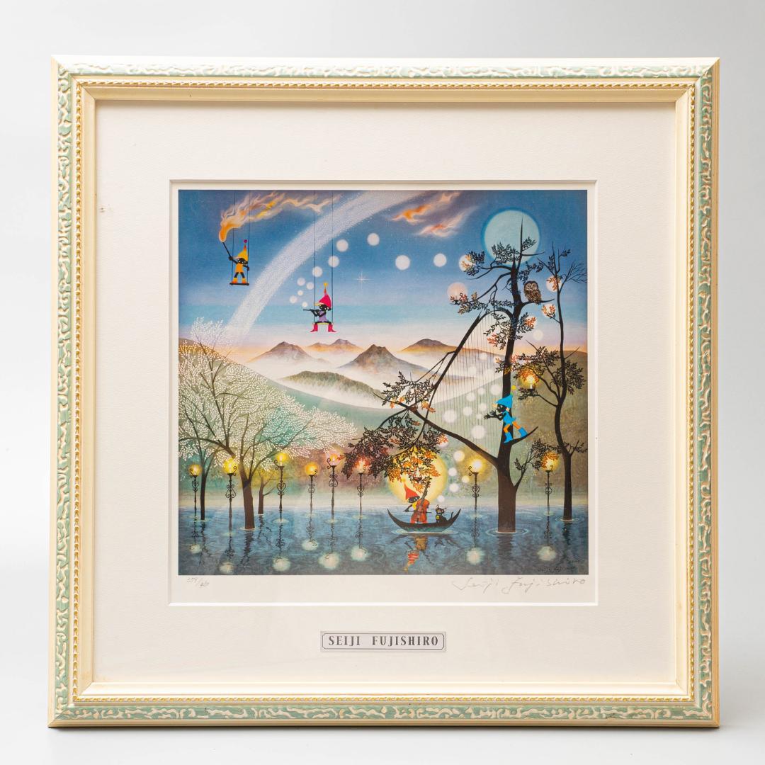 藤城清治 「ともしび」 レフグラフファイン版画 直筆サイン入 限定450部 額装