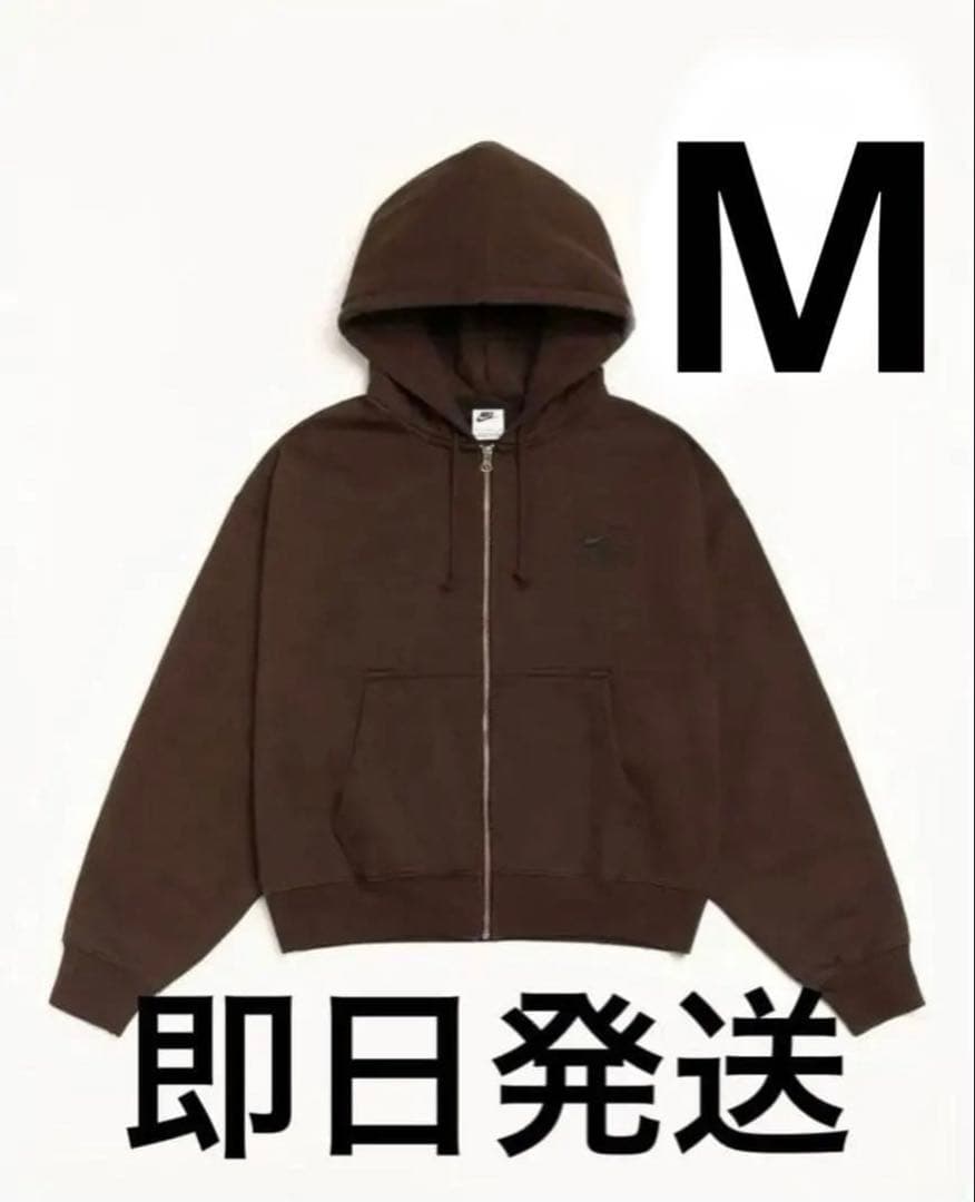STÜSSY NIKE FLEECE ZIP HOODIE ブラウン M