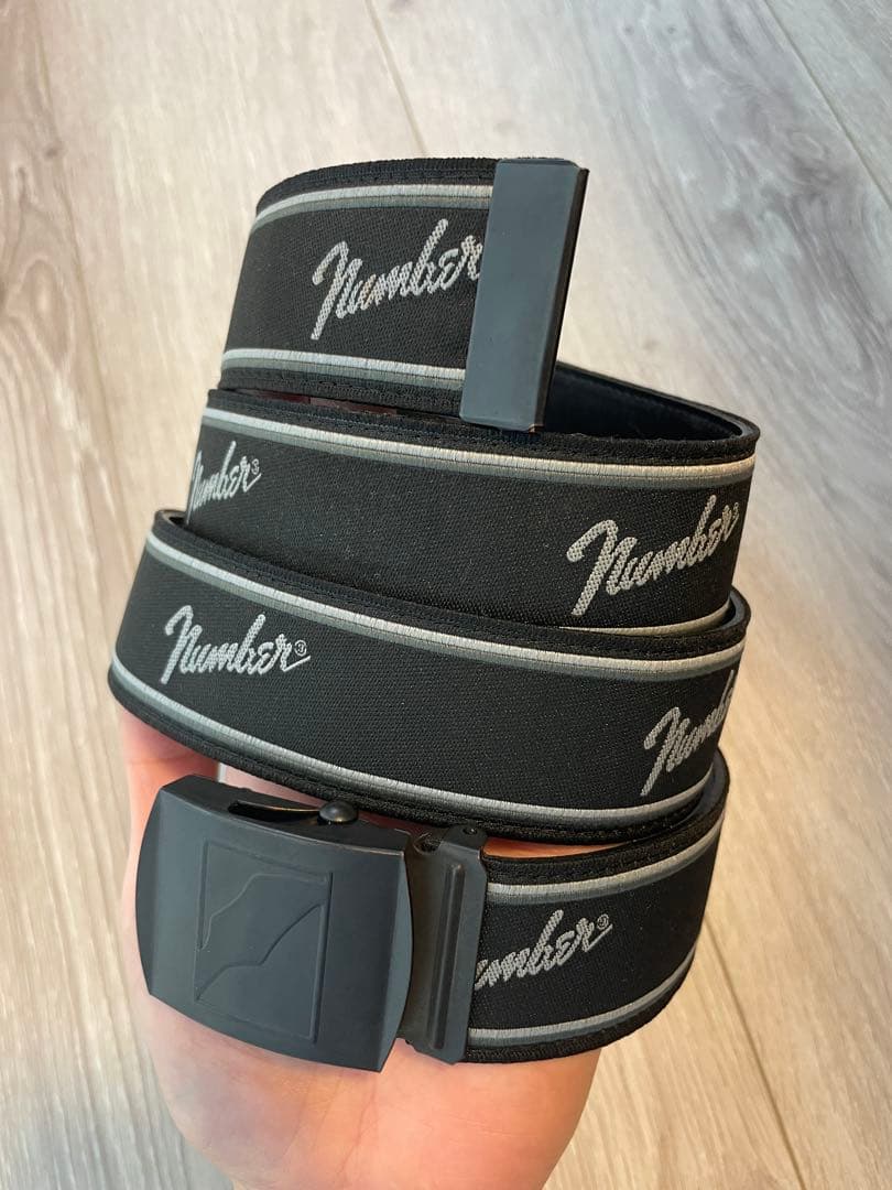 ナンバーナイン フェンダー　ベルト 黒 グレー　初期　アーカイブ