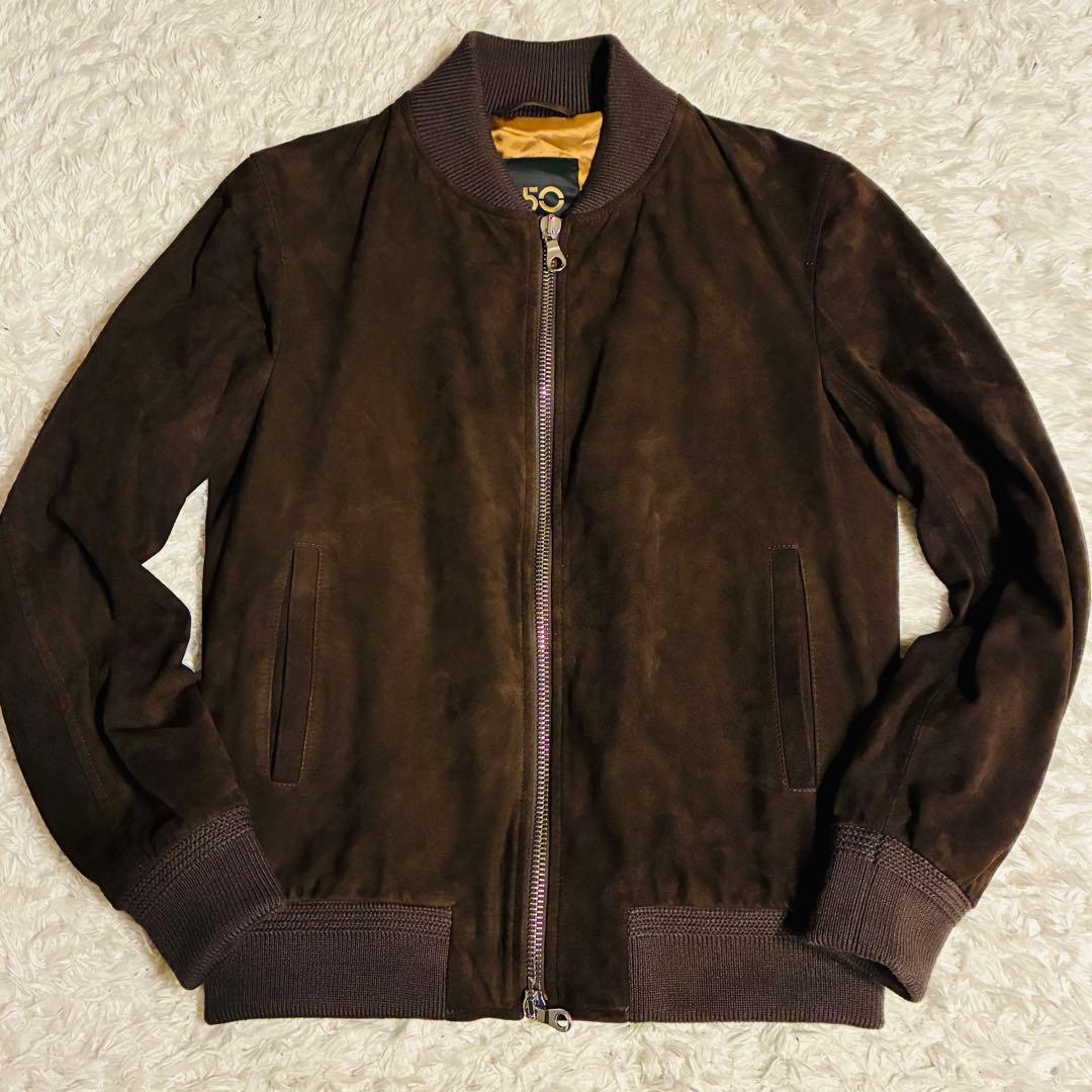 【美品】チンクアンタ ゴートスキン 山羊革 ボンバージャケット 茶 M