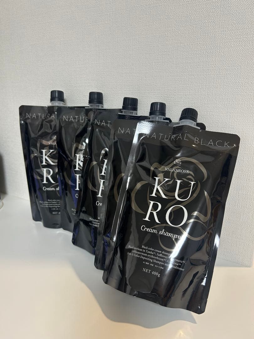 KURO ナチュラルブラック クリームシャンプー 5個セット KURO クリームシャンプー ナチュラルブラック 400g+200g 2個セット