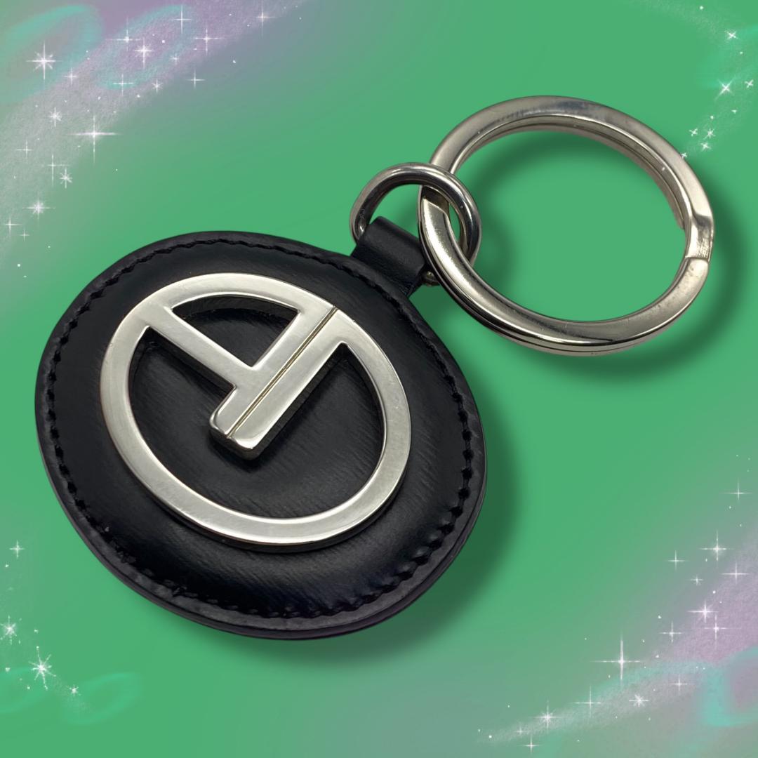 《美品》ダンヒル　キーホルダー　キーリング　レザー　ADロゴ　カード付き