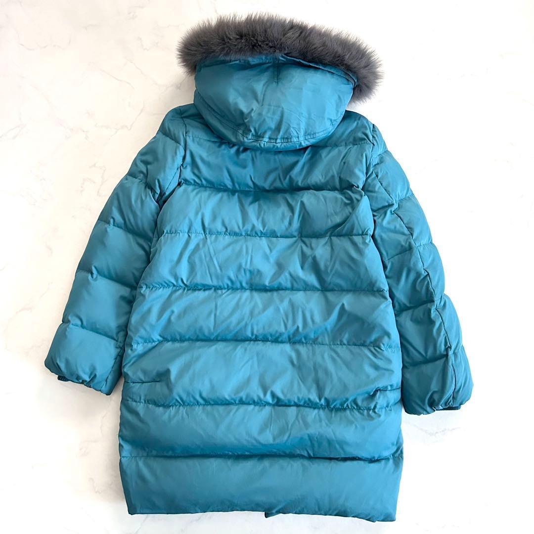 ダーマコレクション フォックスファー付ダウンコート 13号 XL ブルー