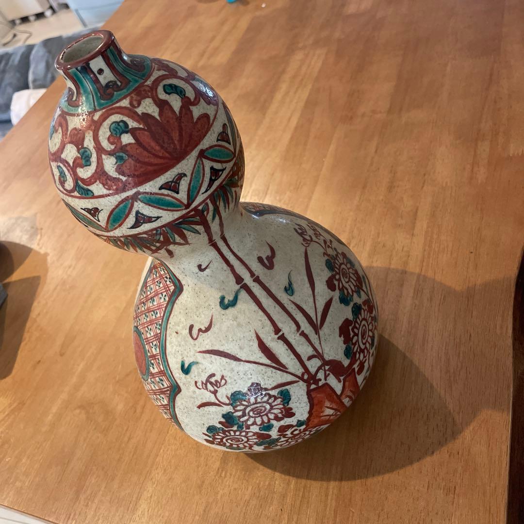 京焼　赤絵　花瓶