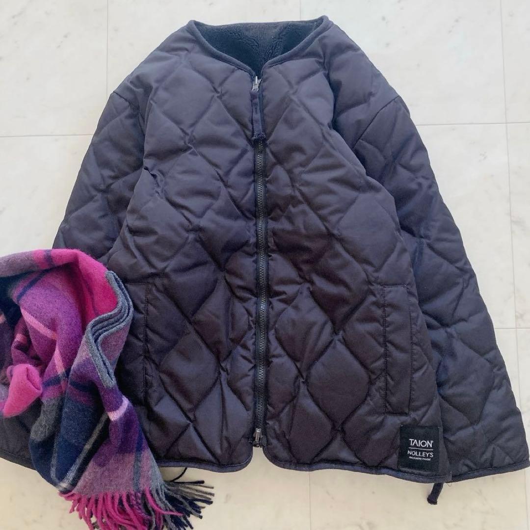 タイオン×ノーリーズ　ミリタリーリバーシブルショートダウン 黒 TAION（タイオン）の「◇【WEB限定】【TAION/タイオン】別注ミリタリー