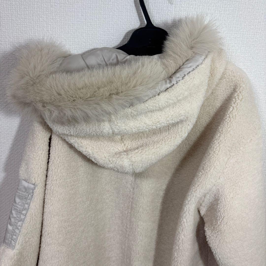 LASUD ファーボアコート アイボリー 未使用品 サイズ9号 定価34000円