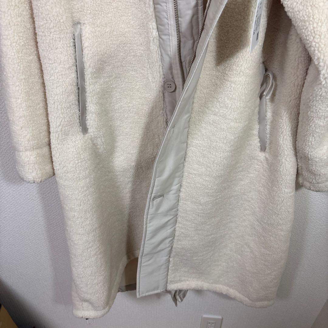 LASUD ファーボアコート アイボリー 未使用品 サイズ9号 定価34000円