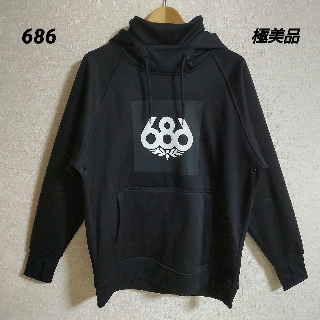686 ボンデッド フリース プルオーバー フーディー スノーボード M 黒