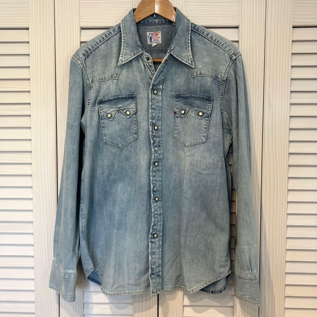 lvc デニムシャツ　SAWTOOTH ソウトゥース サドルマン LVC ショートホーン デニム ウエスタンシャツ LEVI'S SHORTHORN