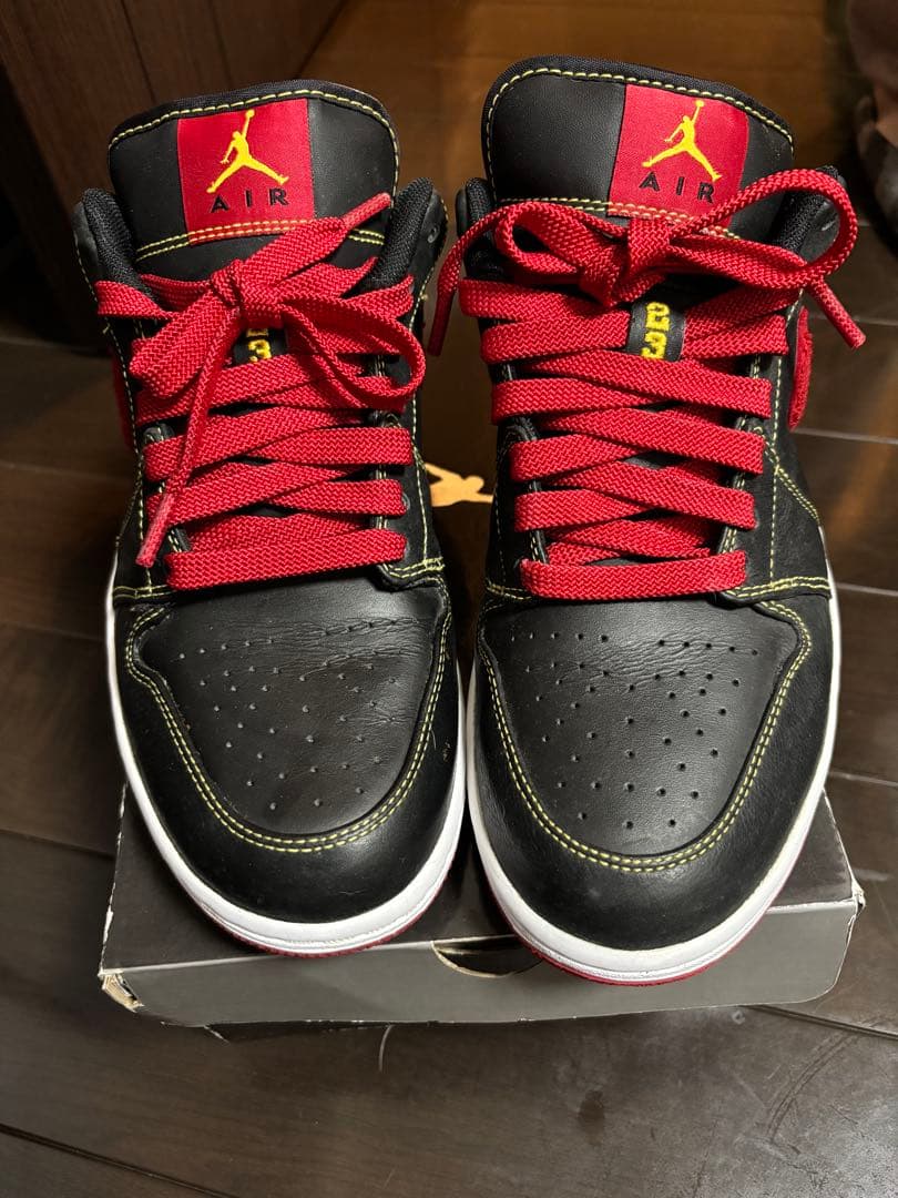 エアジョーダン1ファットLOW プレミアム 黒/赤