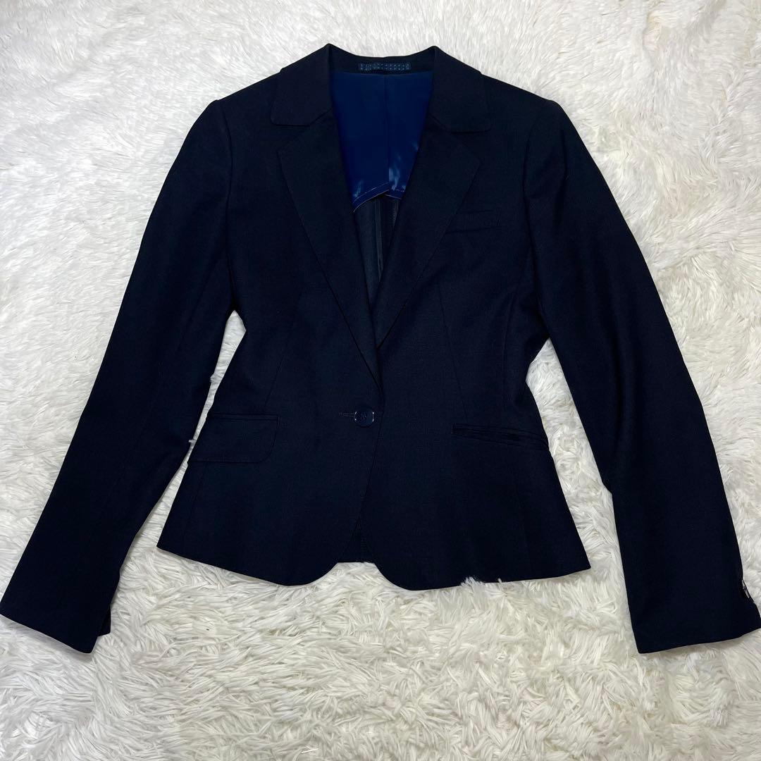 とと様 シルク混】アオキ LES MUES スーツ セットアップ ネイビー M