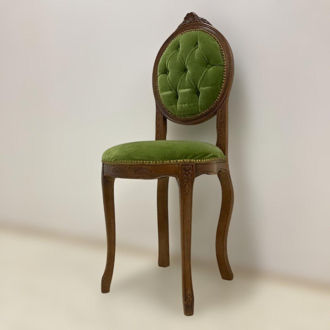 イタリア　アンティーク調 　猫脚　チェア　椅子　ロココ調 　鋲打