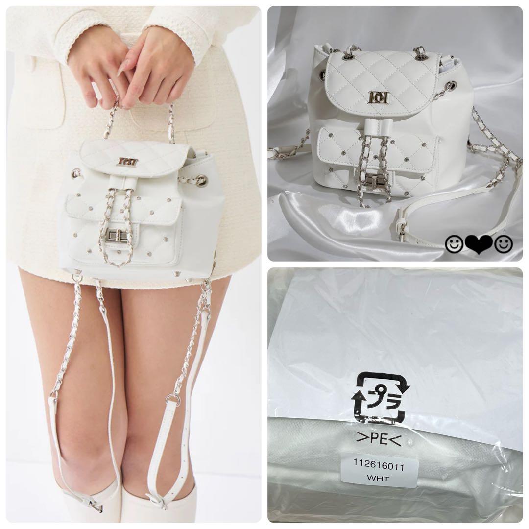 Darich♡キルティングビジューミニリュック♡ホワイト