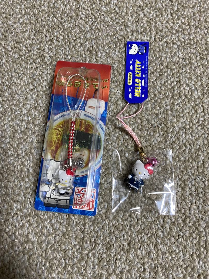 平成レトロ ハローキティ 空港限定 ラーメン四天王シリーズ 根付セット