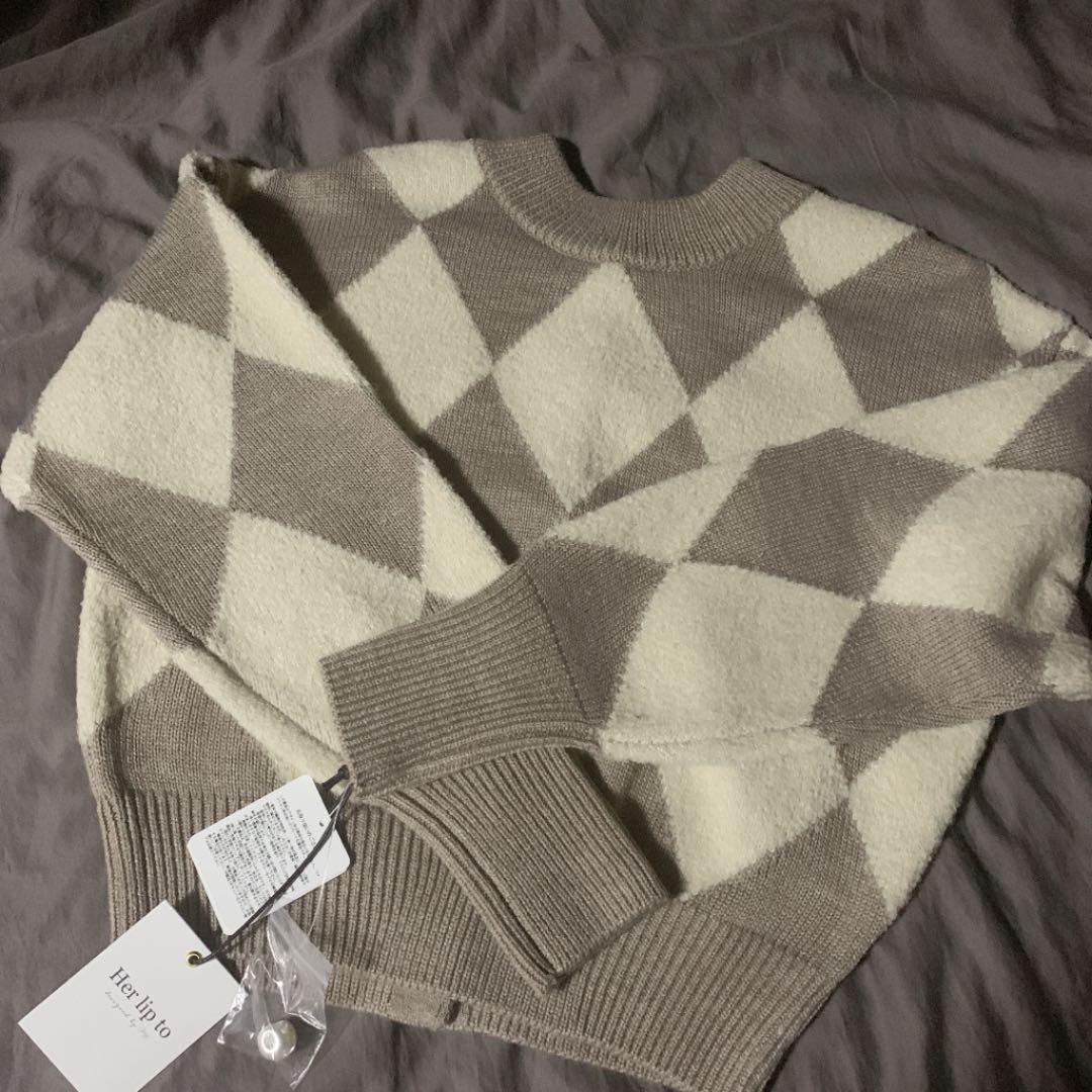 Herlipto Twinkle Argyle Knit Pullover - メルカリ