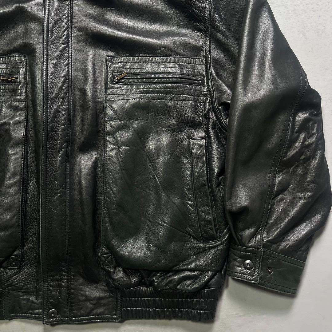 vintage A-2 レザージャケット 深水光太 ショート丈 羊革 短丈 黒