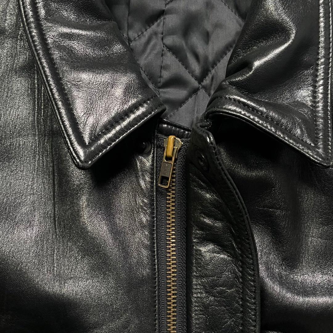 vintage A-2 レザージャケット 深水光太 ショート丈 羊革 短丈 黒