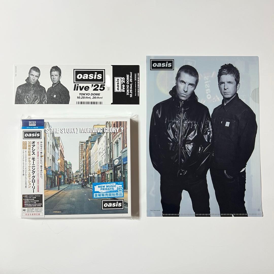oasis メモリアルチケット＆クリファイル CD morning glory oasislive25 東京ドーム会場では対象のCD/レコード購入者に先着で