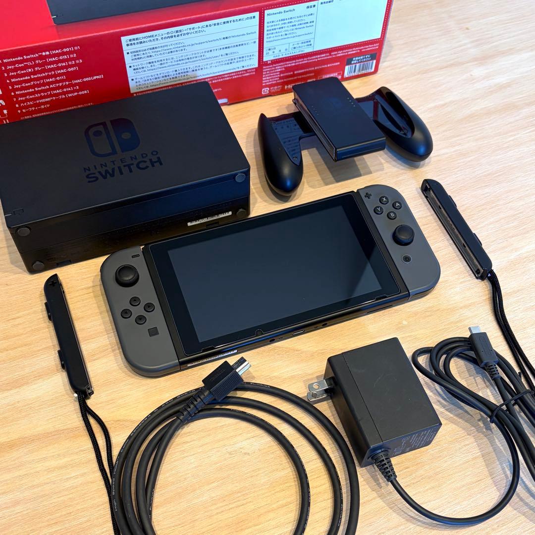 Nintendo Switch 本体 グレー+SDカード128GB,保護フィルム