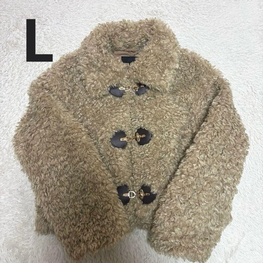 ZARA トグルボタン フェイクファージャケット L - メルカリ