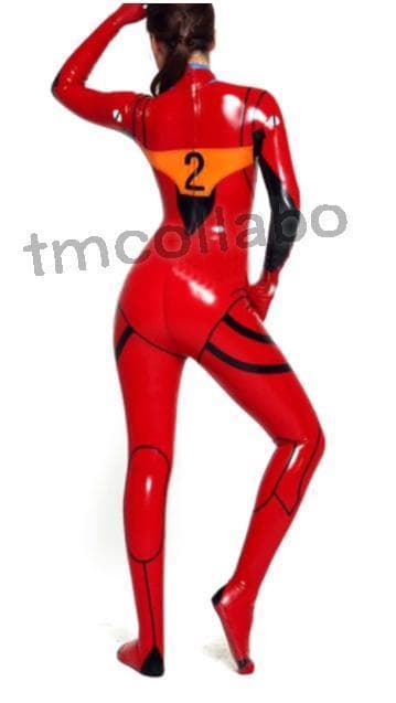 ①ラテックス製エヴァンゲリオン『アスカ』プラグスーツ☆男性XSサイズ