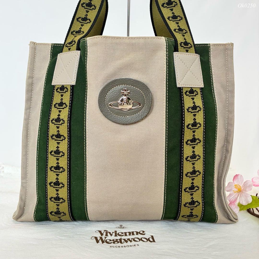 【美品】ヴィヴィアンウエストウッド トートバッグ キャンバス レザー 手提げ
