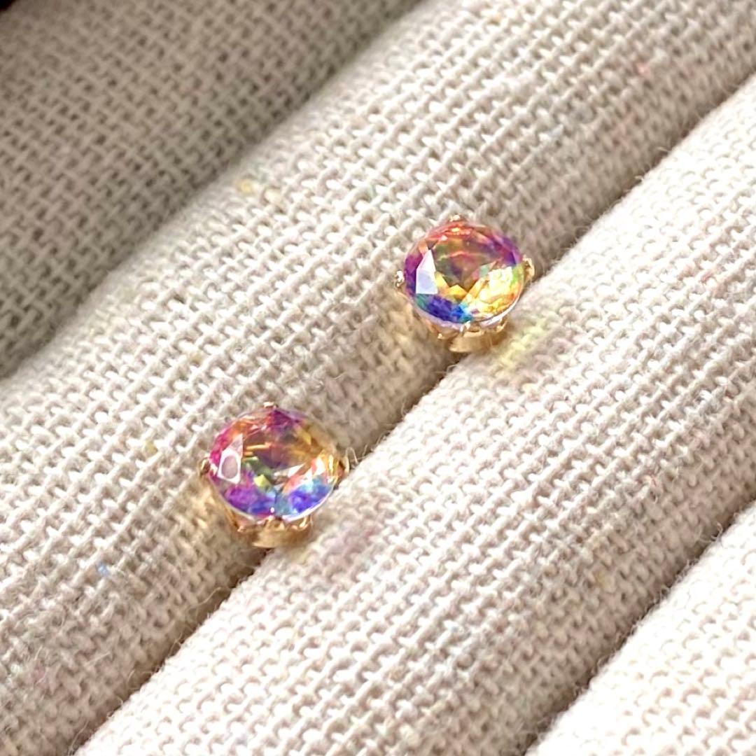 ダブレットストーン カラフル 4本爪ピアス 14kgf ほか