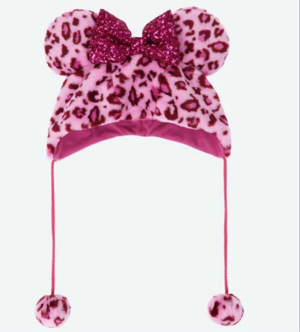ヒョウ柄 ミニーファンキャップ ピンク