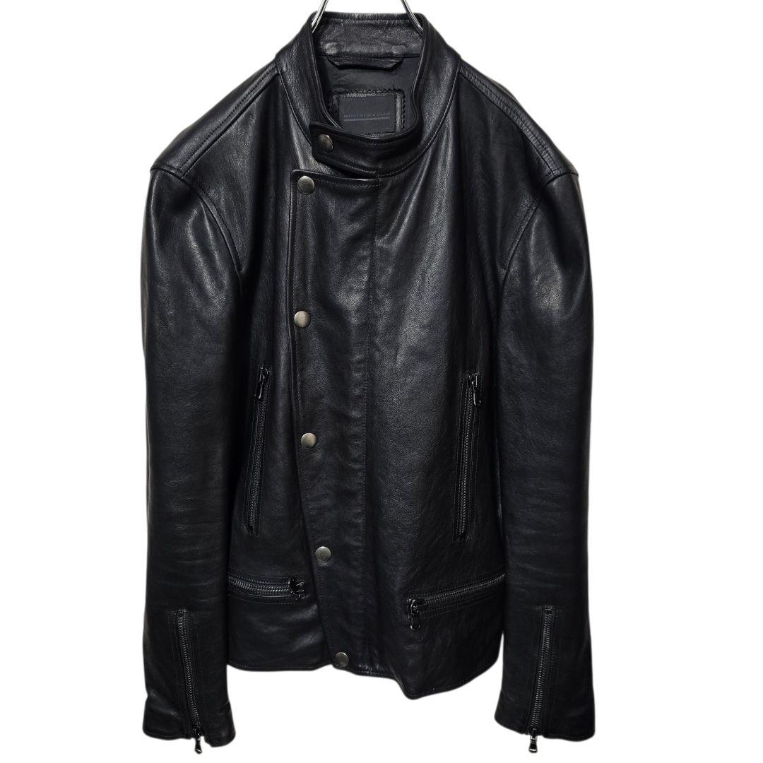 DIESEL BLACKGOLD シングルライダースジャケット ラムレザー 46 DIESEL BLACK GOLD - 極美品 ディーゼルブラックゴールド ラムレザー