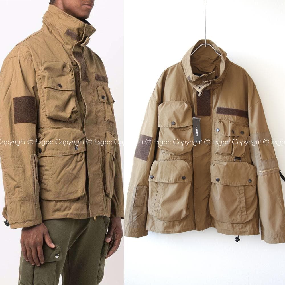 ディーゼル マルチポケット オーバーサイズ M65ブルゾン ミリタリージャケット