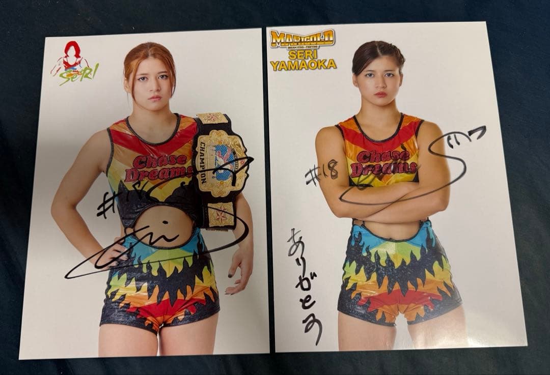 女子プロレス マリーゴールド 直筆サイン入りポートレート 山岡聖怜 2