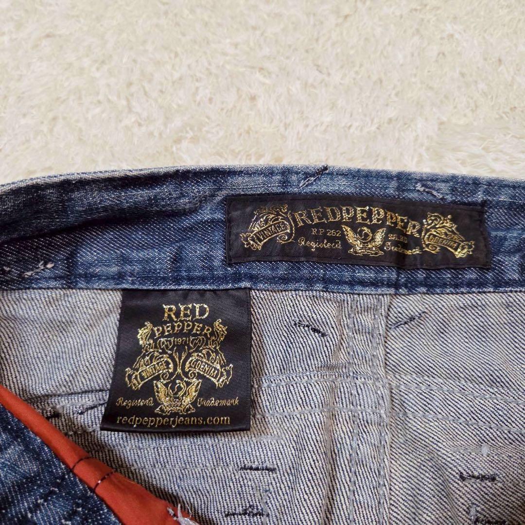 美品✨RED PEPPER フレアデニム ブーツカット 刺繍 Y2K 25 - メルカリ