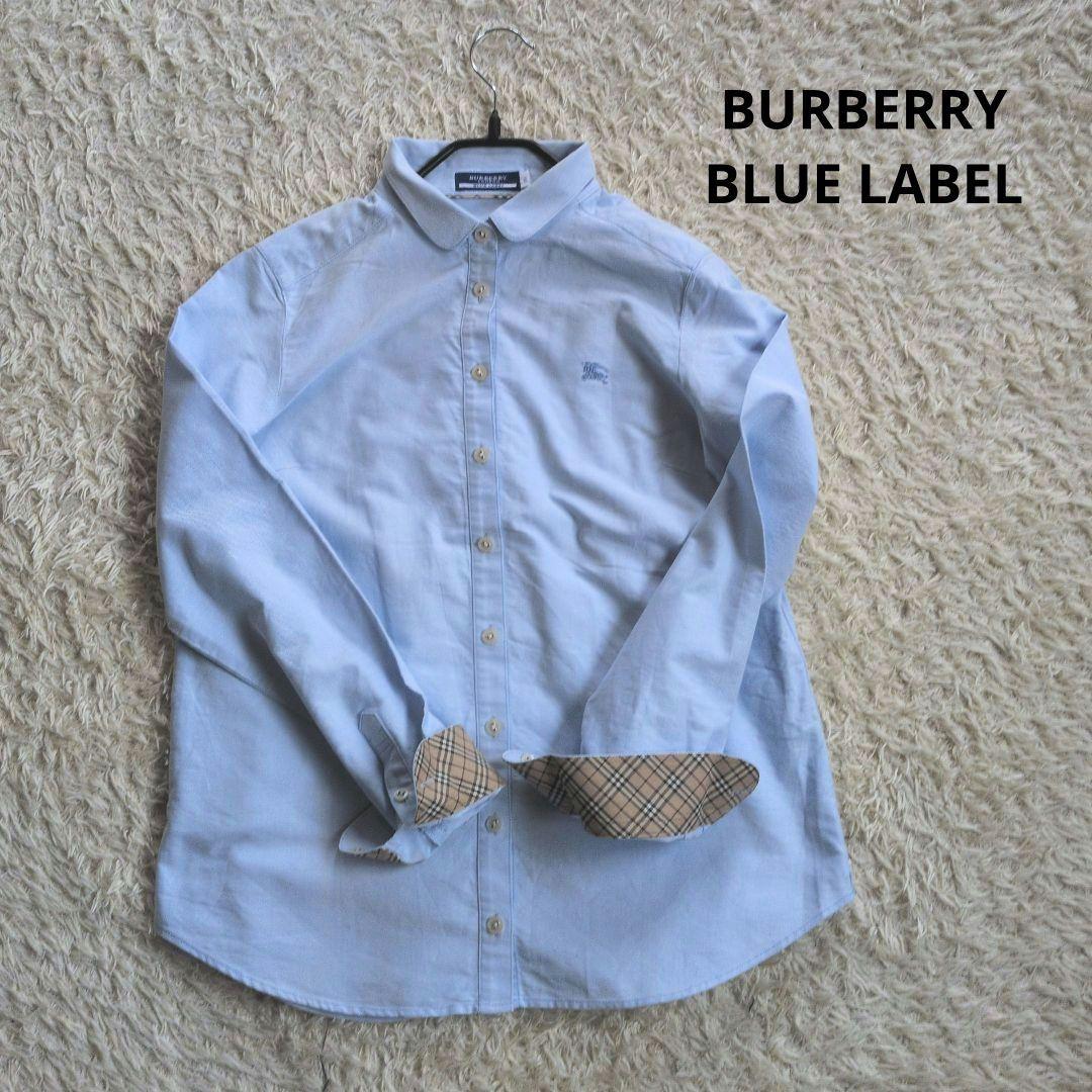 BURBERRY BLUE LABEL 長袖シャツ ブラウスロゴ刺繍ノバチェック - メルカリ