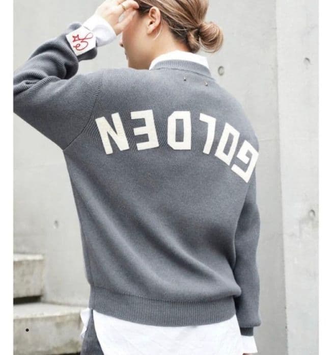 GOLDEN /ゴールデングース LOGO ニット ロゴ グレー