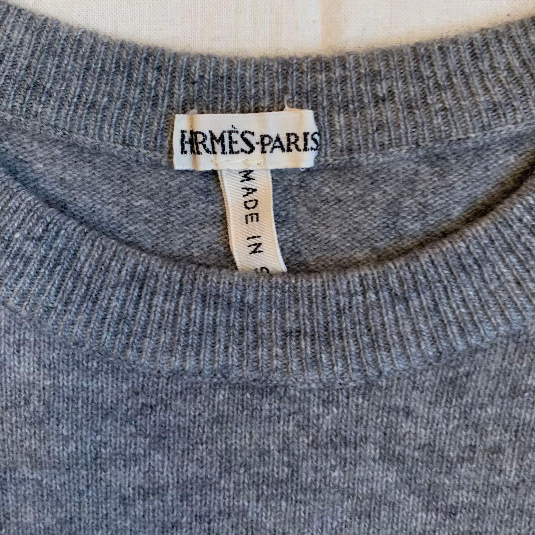 HERMESエルメス マルジェラ期クルーネックカシミヤグレー メランジ