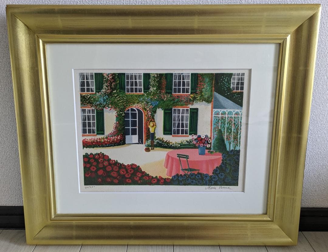 ボネック　ガーデン　リトグラフ　石版画　絵画　風景画　洋画 ボネック ガーデン リトグラフ 石版画 絵画 風景画 洋画 【公式通販】