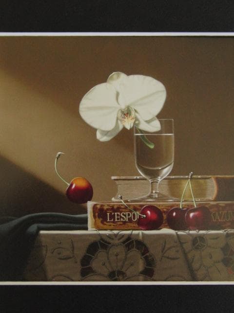 小澤一正、【日常の静物－胡蝶蘭－】、希少な額装用画集画、新品高級額 額装付