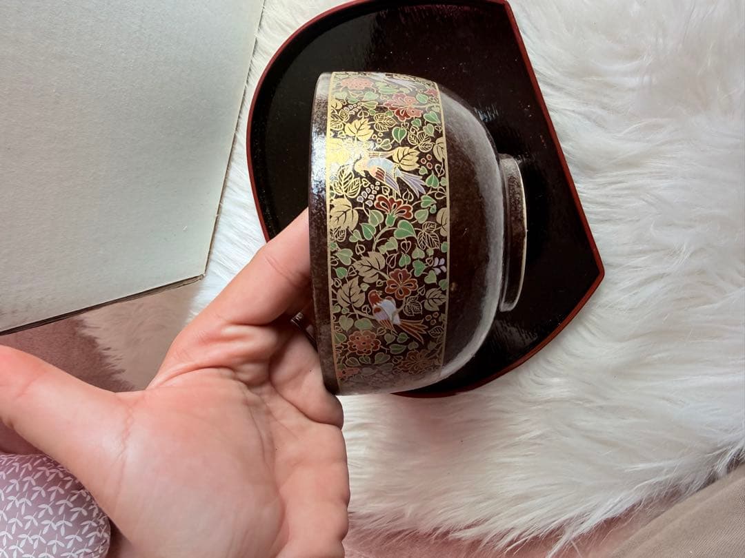 花柄装飾の漆器 椀