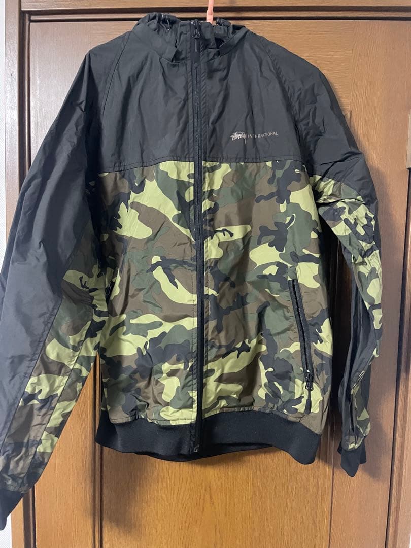 STUSSY 迷彩 フード付きナイロンジャケット L