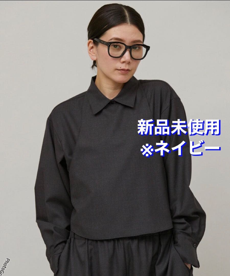 未使用 Curensology カレンソロジー カマーベストシャツ ウール 紺