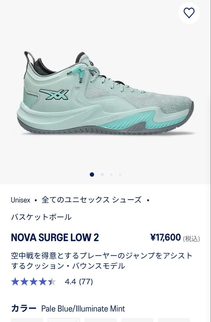 シューズ(男性用) asics NOVA SURGE LOW 2 28.5cm