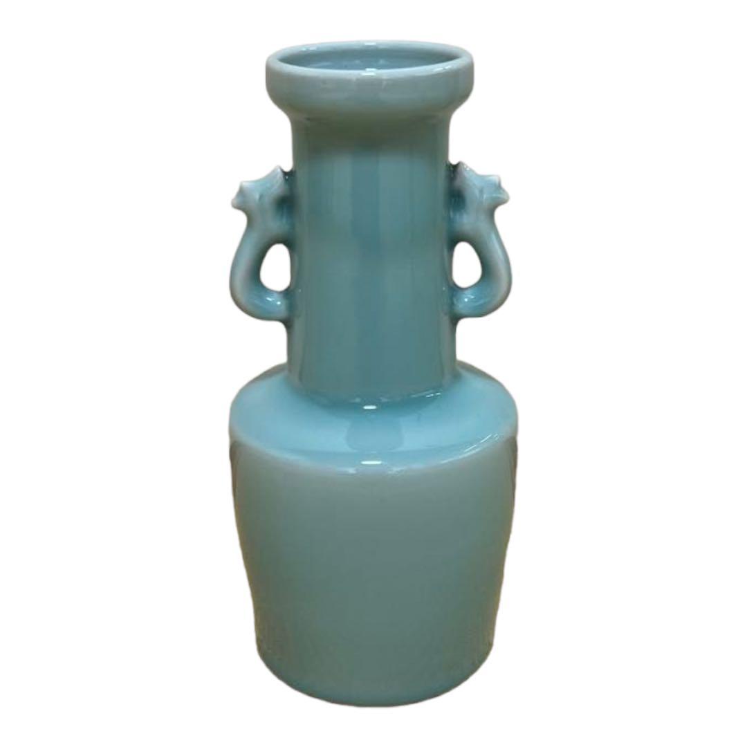 花瓶 青磁鳳凰耳瓶 フラワーベース - メルカリ