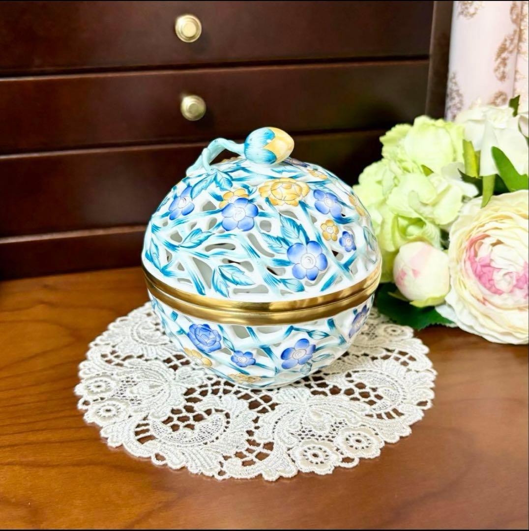 ヘレンド ファンタジー 透かしボンボン入れ イチゴ ボンボニエール 小物入れ